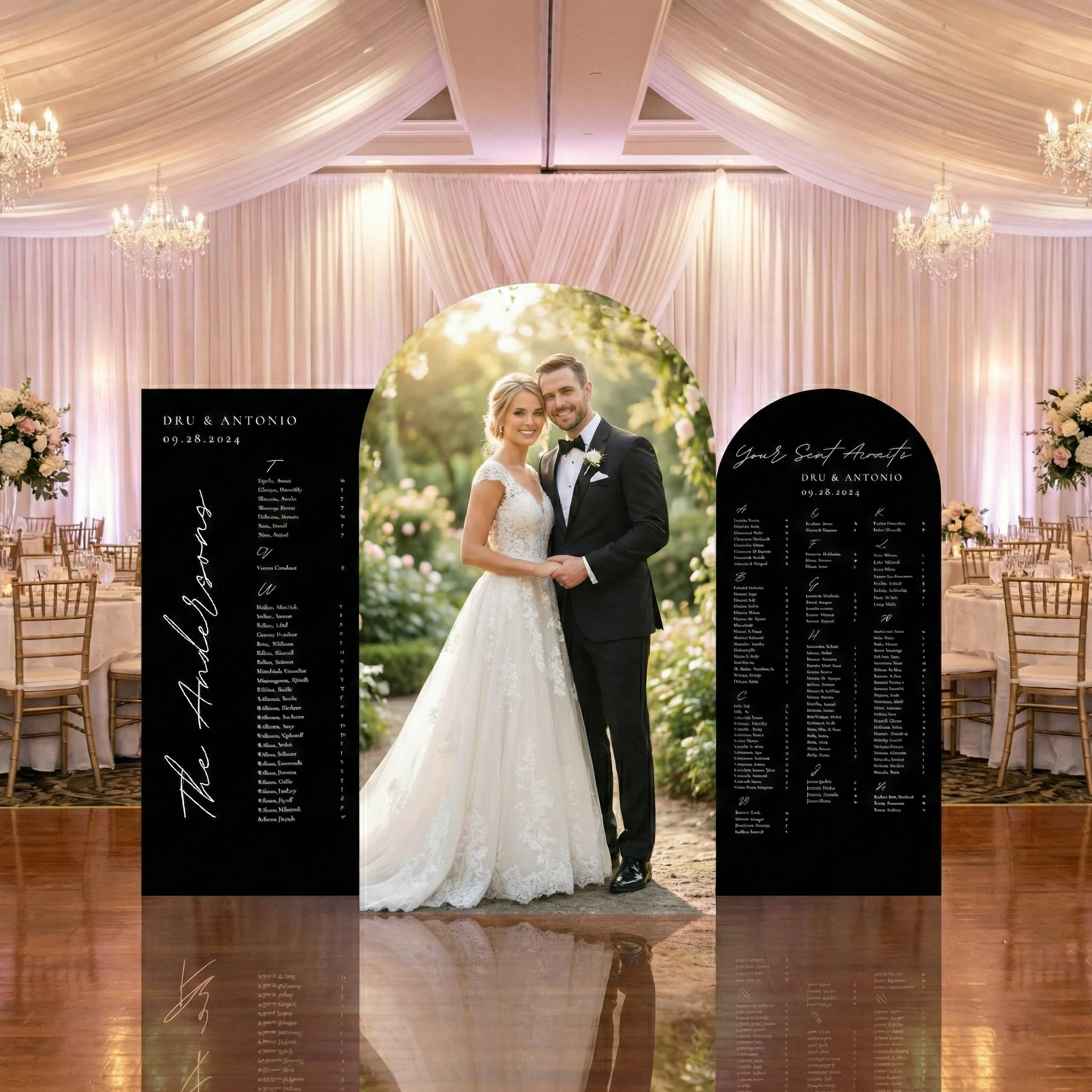 Printed seating chart on foam core